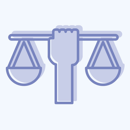 Icon Human Right. related to Justice symbol. two tone style. simple design editableのイラスト素材