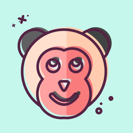 Icon Monkey. related to Animals symbol. MBE style. simple design editableのイラスト素材