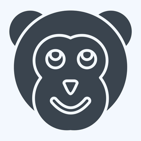 Icon Monkey. related to Animals symbol. glyph style. simple design editableのイラスト素材
