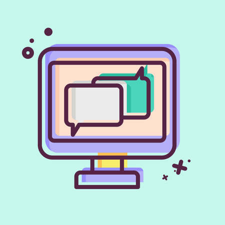 Icon Online Chat. related to Dropshipping symbol. MBE style. design editableのイラスト素材