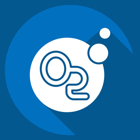 Icon Oxygen. related to Air symbol. long shadow style. simple design editableのイラスト素材