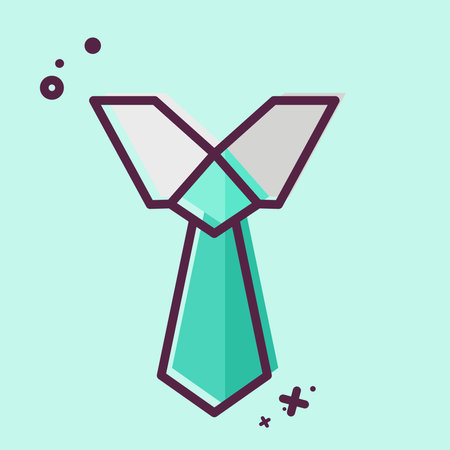 Icon Tie. related to Fashion symbol. MBE style. simple design editableのイラスト素材