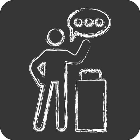 Icon Taking Oath. related to Justice symbol. chalk Style. simple design editableのイラスト素材