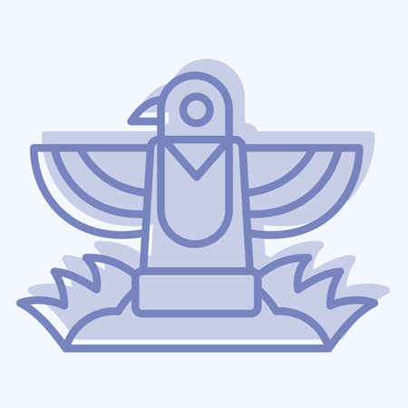 Icon Totem. related to Native American symbol. two tone style. design editableのイラスト素材