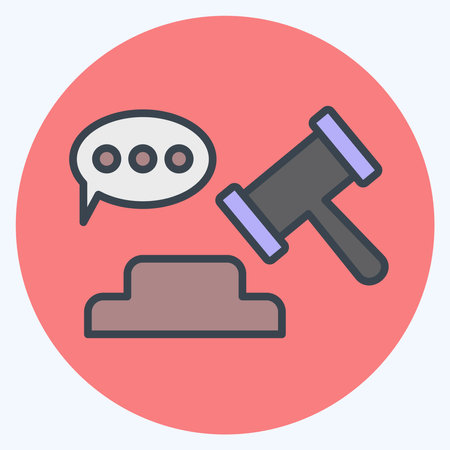 Icon Verdict. related to Justice symbol. color mate style. simple design editableのイラスト素材