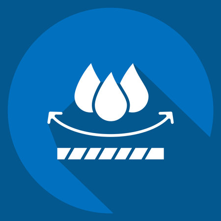 Icon Waterproof. related to Fabric symbol. long shadow style. simple design editableのイラスト素材
