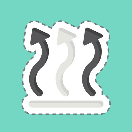 Sticker line cut Air Flow. related to Air symbol. simple design editableのイラスト素材