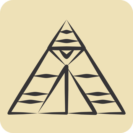Icon Tent. related to Native American symbol. hand drawn style. design editableのイラスト素材