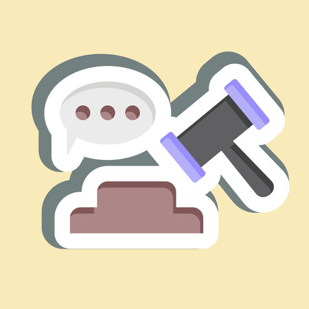 Sticker Verdict. related to Justice symbol. simple design editableのイラスト素材