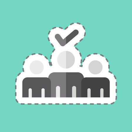 Sticker line cut Coattaile Effect. related to Electiont symbol. simple design editableのイラスト素材