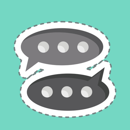 Sticker line cut Discussion. related to Electiont symbol. simple design editableのイラスト素材