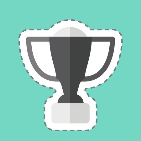 Sticker line cut Trophy. related to Equestrian Sport symbol. design editableのイラスト素材