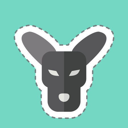 Sticker line cut Kangaro. related to Animals symbol. simple design editableのイラスト素材