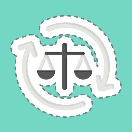 Sticker line cut Legal Process. related to Justice symbol. simple design editableのイラスト素材