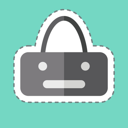 Sticker line cut Sport Bag. related to Equestrian Sport symbol. design editableのイラスト素材