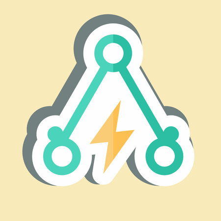 Sticker Peak Demand. related to Energy Storage symbol. editableのイラスト素材