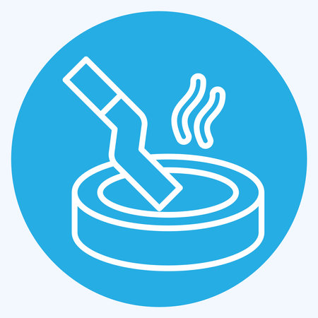 Icon Ashtray. related to Smoking symbol. blue eyes style. design editableのイラスト素材