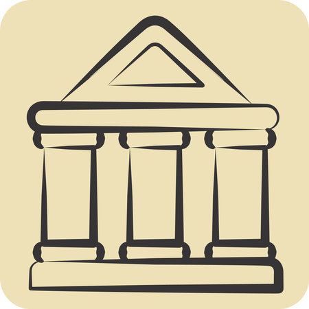 Icon Bank. related to Retirement symbol. hand drawn style. design editableのイラスト素材