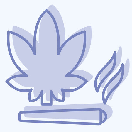 Icon Cannabis. related to Smoking symbol. two tone style. design editableのイラスト素材