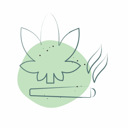 Icon Cannabis. related to Smoking symbol. Color Spot Style. design editableのイラスト素材