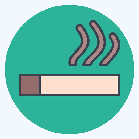 Icon Cigarette. related to Smoking symbol. color mate style. design editableのイラスト素材