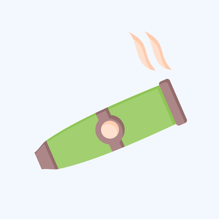 Icon Cigar. related to Smoking symbol. flat style. design editableのイラスト素材