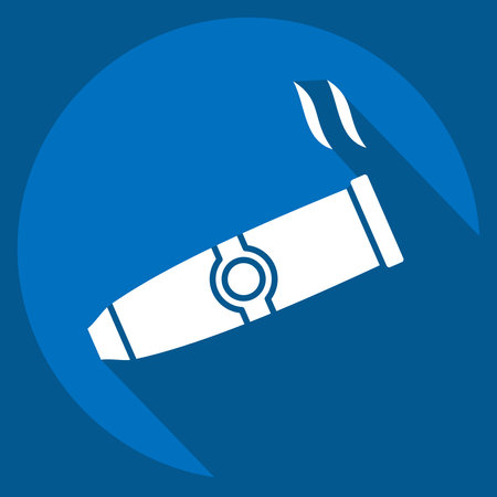 Icon Cigar. related to Smoking symbol. long shadow style. design editableのイラスト素材
