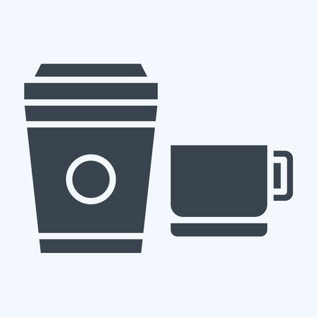 Icon Coffe. related to Restaurant symbol. glyph style. design editableのイラスト素材
