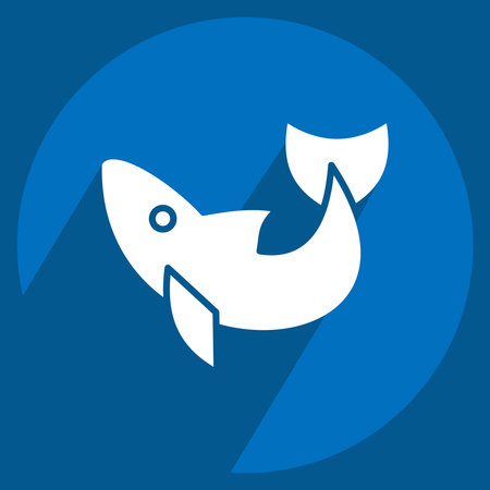 Icon Dolphin. related to Summer symbol. long shadow style. design editableのイラスト素材