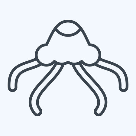 Icon Jelly Fish. related to Summer symbol. line style. design editableのイラスト素材