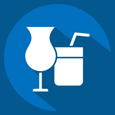 Icon Juices. related to Restaurant symbol. long shadow style. design editableのイラスト素材