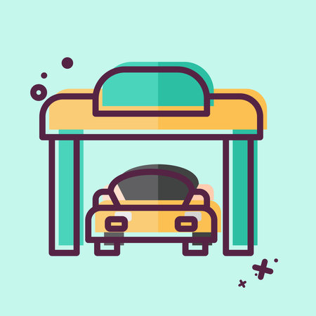 Icon Garage. related to Parking symbol. MBE style. design editableのイラスト素材