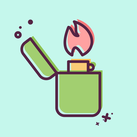 Icon Lighter. related to Smoking symbol. MBE style. design editableのイラスト素材