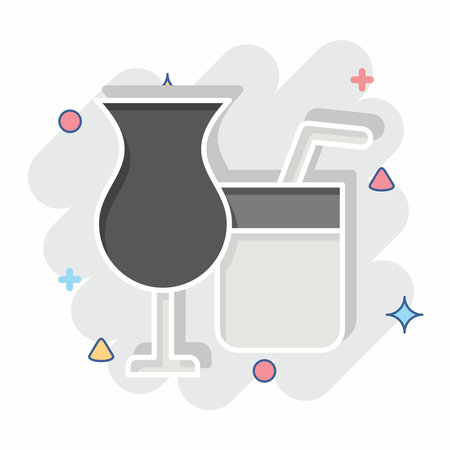 Icon Juices. related to Restaurant symbol. comic style. design editableのイラスト素材