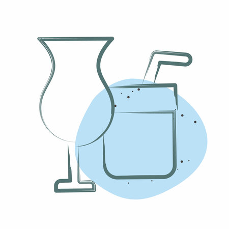 Icon Juices. related to Restaurant symbol. Color Spot Style. design editableのイラスト素材