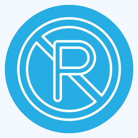 Icon No Parking. related to Parking symbol. blue eyes style. design editableのイラスト素材