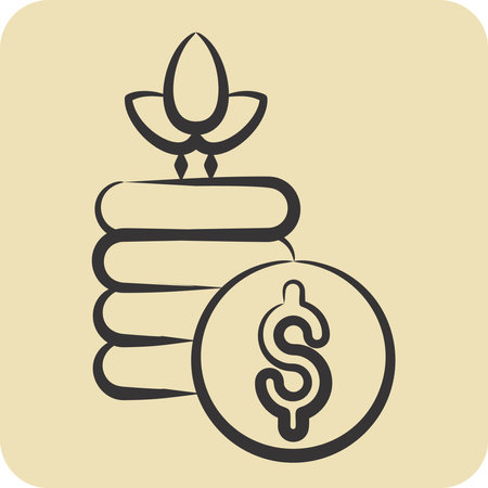 Icon Money 2. related to Retirement symbol. hand drawn style. design editableのイラスト素材