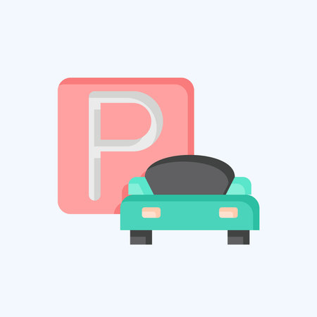 Icon Parking. related to Parking symbol. flat style. design editableのイラスト素材