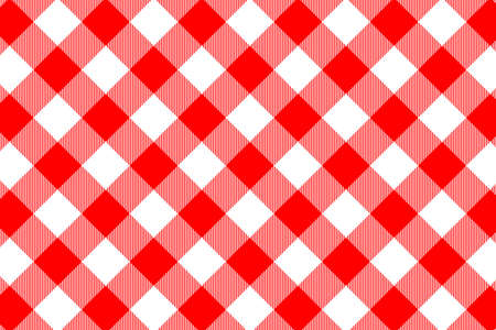 Red Gingham pattern. Texture from rhombus/squares for - plaid, tablecloths, clothes, shirts, dresses, paper, bedding, blankets, quilts and other textile products. Vector illustration.のイラスト素材
