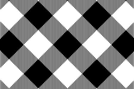 Black Gingham pattern. Texture from rhombus/squares for - plaid, tablecloths, clothes, shirts, dresses, paper, bedding, blankets, quilts and other textile products. Vector illustration.のイラスト素材