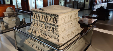 Small Buddhist stupa from Gandhara civilisation discovered in Taxila Pakistan reflecting ancient spiritual heritage Taxila, Pakistan, September 11 2025のeditorial素材