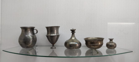 Metal Utensils Archaeological Discovery in Taxila Old City Unveiling Ancient Gandhara Cooking Practices from Kushan Era, Taxila, Pakistan, September 11 2025のeditorial素材