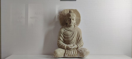 Taxila, Pakistan, September 11 2025 Ancient Gandhara sculpture unearthed in Taxila Pakistan representing Buddhist heritage and archaeological historyのeditorial素材