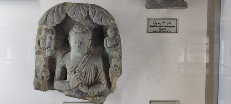Buddha Sculpture in Taxila Reveals Greco Buddhist Art of Gandhara, Taxila, Pakistan, September 11 2025のeditorial素材
