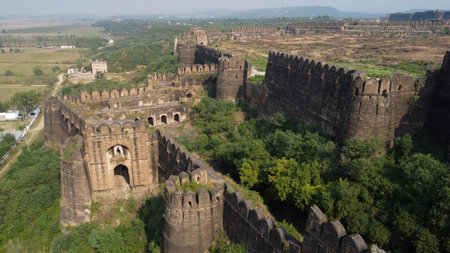 Rohtas Fort historic Langar Khani Gate aerial perspective pakistan