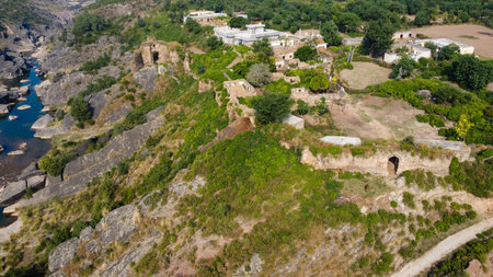 Ancient village inside Pharwala Fort with crumbling walls , October 29 2025 Islamabad Pakistanのeditorial素材