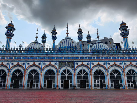 Exterior View Of Jamia Mosque Rawalpindi Built In 1902 Showcasing Islamic Architecture And Cultural...