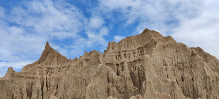 Majestic view of Hathiya Canyons Sohawa Punjab Pakistan showing Pothohar Plateau mountains and...