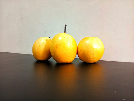 Three Fresh Pears on Black Background â€“ Minimalist Food Mockup / Banner