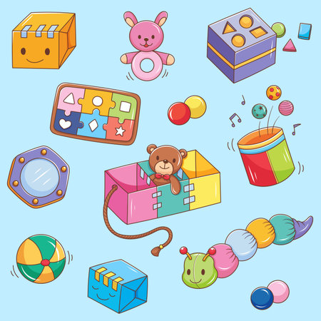 Illustration of cartoon baby toysのイラスト素材